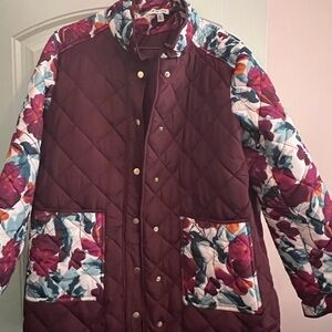 The Pioneer Woman Burgundy Floral Quilted Jacket
